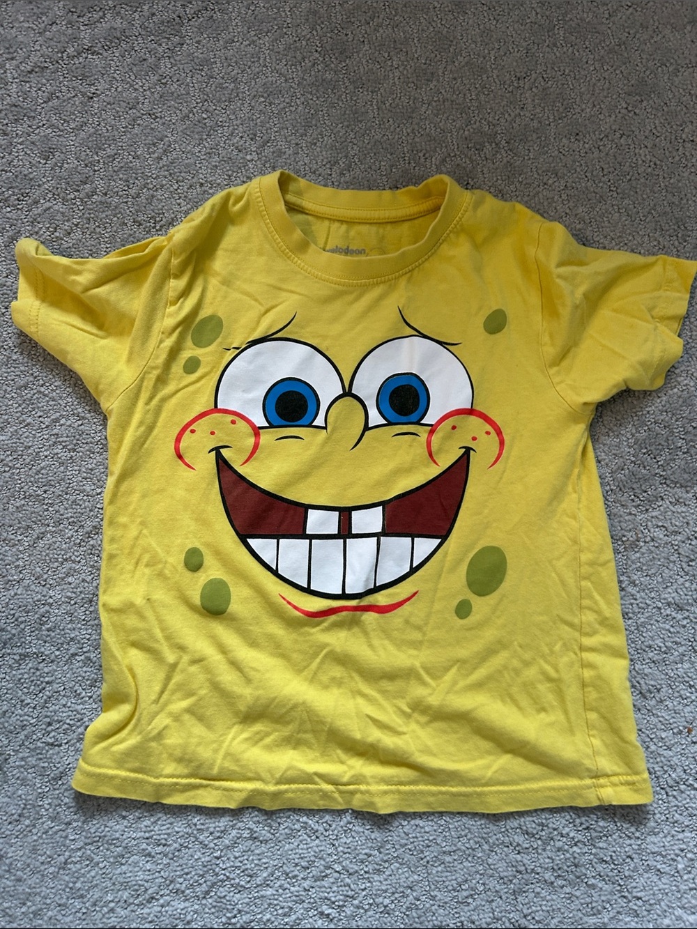 Nickelodeon SpongeBob Yellow Graphic Tee with Blue Eyes